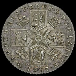 1787 George III Early Milled Silver Shilling Reverse