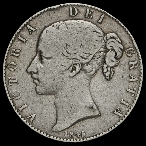 1845 Queen Victoria Young Head Silver Crown Obverse