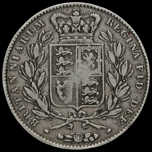 1845 Queen Victoria Young Head Silver Crown Reverse