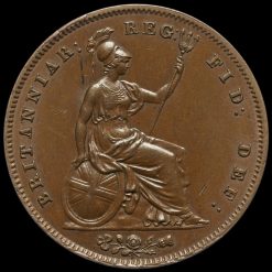 1848 Queen Victoria Young Head Copper Penny Reverse