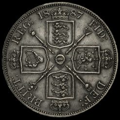 1887 Queen Victoria Jubilee Head Silver Double Florin Reverse