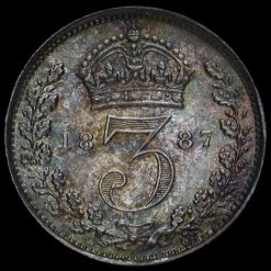 1887 Queen Victoria Jubilee Head Silver Threepence Reverse