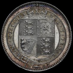 1887 Queen Victoria Jubilee Head Silver Shilling Reverse