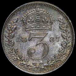 1887 Queen Victoria Jubilee Head Silver Threepence Reverse
