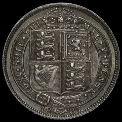 1887 Queen Victoria Jubilee Head Silver Sixpence Reverse