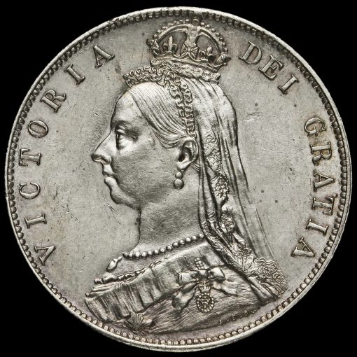 1889 Queen Victoria Jubilee Head Silver Half Crown Obverse