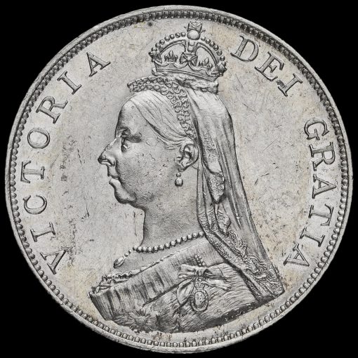 1890 Queen Victoria Jubilee Head Silver Double Florin Obverse