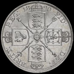1890 Queen Victoria Jubilee Head Silver Double Florin Reverse