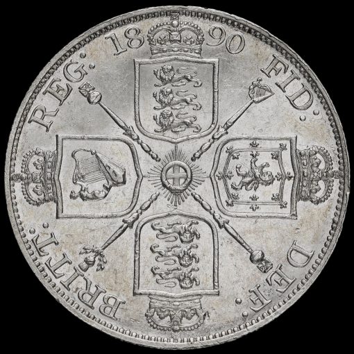 1890 Queen Victoria Jubilee Head Silver Double Florin Reverse