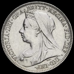 1898 Queen Victoria Veiled Head Silver Sixpence Obverse