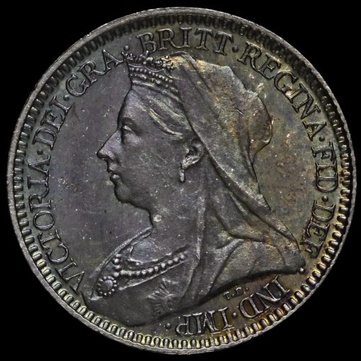 1898 Queen Victoria Veiled Head Silver Maundy Twopence Obverse