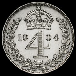 1904 Edward VII Silver Maundy Fourpence Reverse