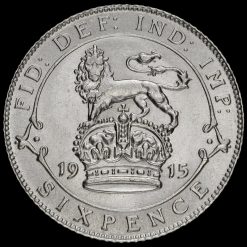 1915 George V Silver Sixpence Reverse