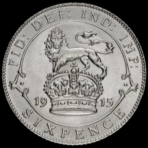 1915 George V Silver Sixpence Reverse