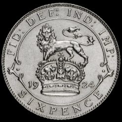 1924 George V Silver Sixpence Reverse