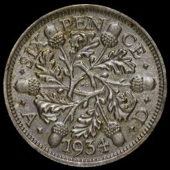 1934 George V Silver Sixpence Reverse
