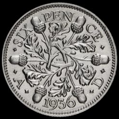 1936 George V Silver Sixpence Reverse