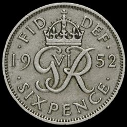 1952 George VI Sixpence Reverse