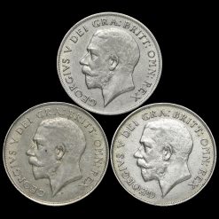 3 x George V Silver Shillings Obverses