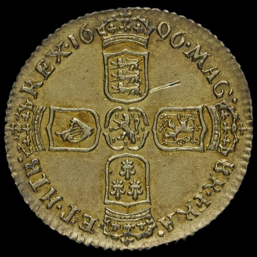 1696 William III Early Milled Silver Sixpence Reverse