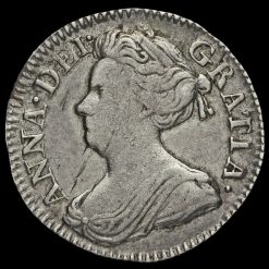 1708 Queen Anne Early Milled Silver Maundy Threepence Obverse