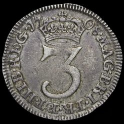 1708 Queen Anne Early Milled Silver Maundy Threepence Reverse