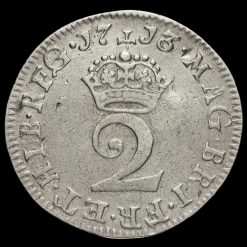 1713 Queen Anne Early Milled Silver Maundy Twopence Reverse