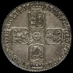 1757 George II Early Milled Silver Sixpence Reverse