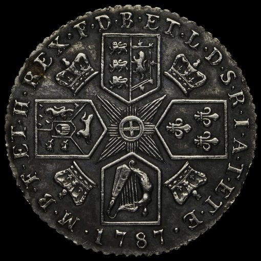 1787 George III Early Milled Silver Shilling Reverse