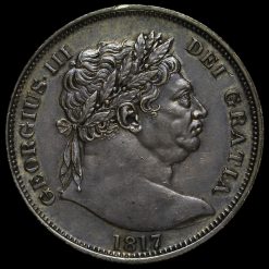1817 George III Milled Silver 'Bull Head' Half Crown Obverse