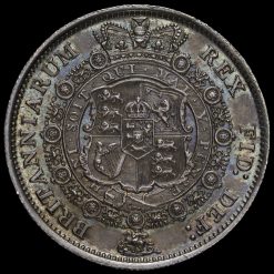 1817 George III Milled Silver 'Bull Head' Half Crown Reverse