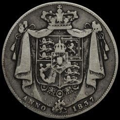 1837 William IV Milled Silver Half Crown Reverse