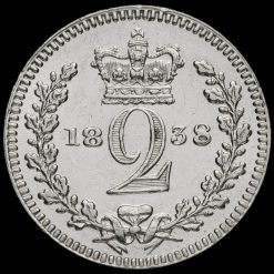 1838 Queen Victoria Young Head Maundy Twopence Reverse