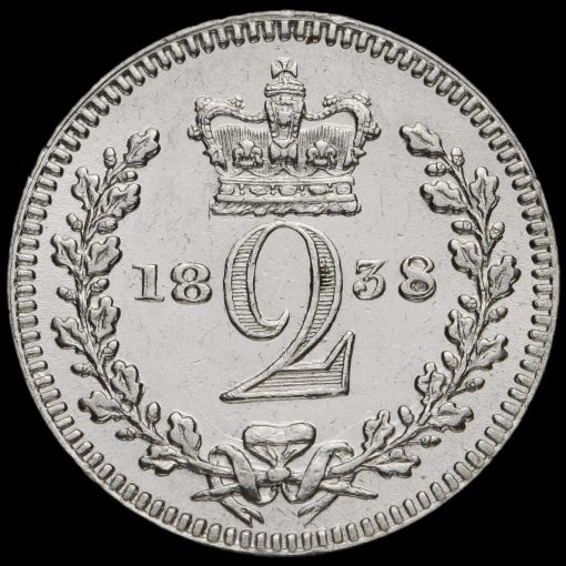 1838 Queen Victoria Young Head Maundy Twopence Reverse