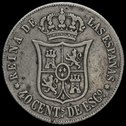 Spain 1866 Silver 4 Centimos Reverse