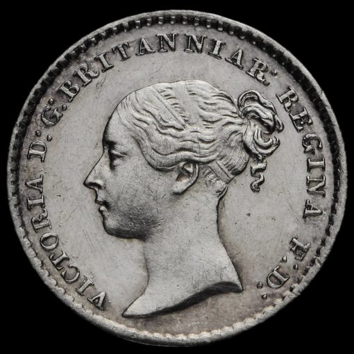 1875 Queen Victoria Young Head Silver Maundy Penny Obverse