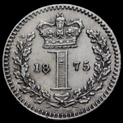 1875 Queen Victoria Young Head Silver Maundy Penny Reverse