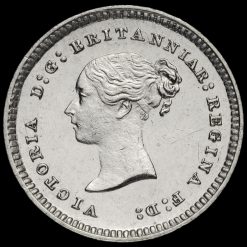 1880 Queen Victoria Young Head Silver Maundy Twopence Obverse