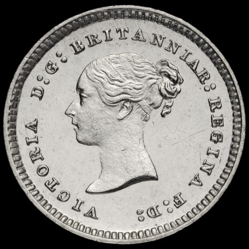 1880 Queen Victoria Young Head Silver Maundy Twopence Obverse