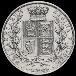 1886 Queen Victoria Young Head Silver Half Crown Obverse