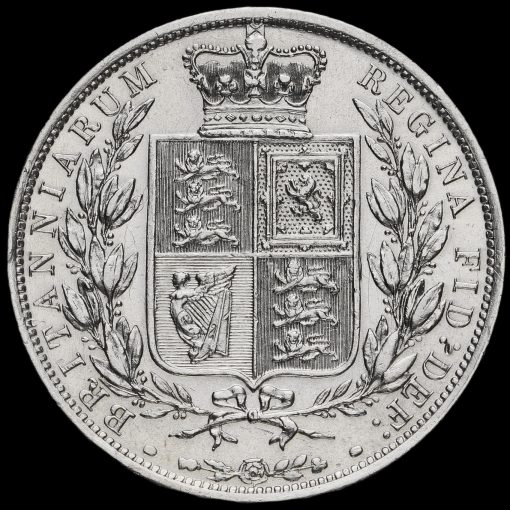 1886 Queen Victoria Young Head Silver Half Crown Obverse