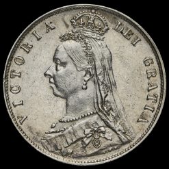 1892 Queen Victoria Jubilee Head Silver Half Crown Obverse