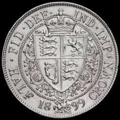 1899 Queen Victoria Veiled Head Silver Half Crown Reverse