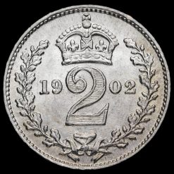 1902 Edward VII Silver Maundy Twopence Reverse