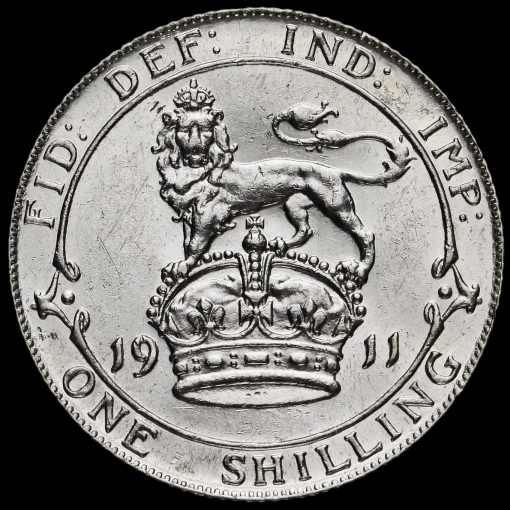 1911 George V Silver Proof Shilling Reverse