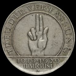 Germany 1929 A Silver 3 Reichsmark Reverse