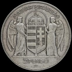 Hungary 1930 Silver 5 Pengo Obverse