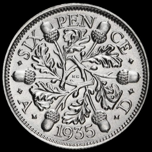 1935 George V Silver Sixpence Reverse