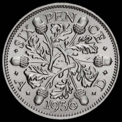 1936 George V Silver Sixpence Reverse
