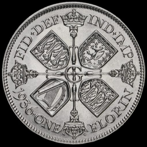 1936 George V Silver Florin Reverse